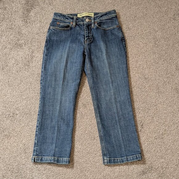 GAP Blue Denim Low-Rise "Boot Cut Capri, Stretch"; Size 2 - Picture 1 of 3